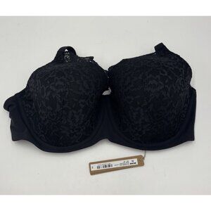 Skims 40C Fits Everybody Onyx Black Lace Full Coverage Lightly Lined Bra READ